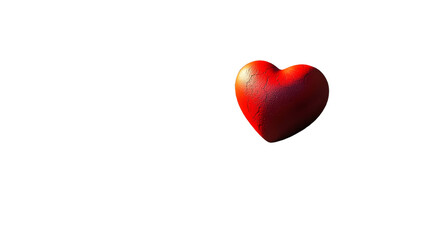 Obraz premium Rubber red heart with shadow on a minimalist background for love-themed designs.