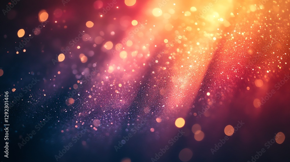 Poster blurred colorful light streaks with bokeh effect for festive background
