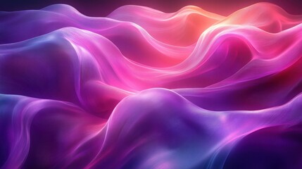 Fototapeta premium Abstract Neon Liquid Ribbons in Purple and Pink with Soft Glow Effects