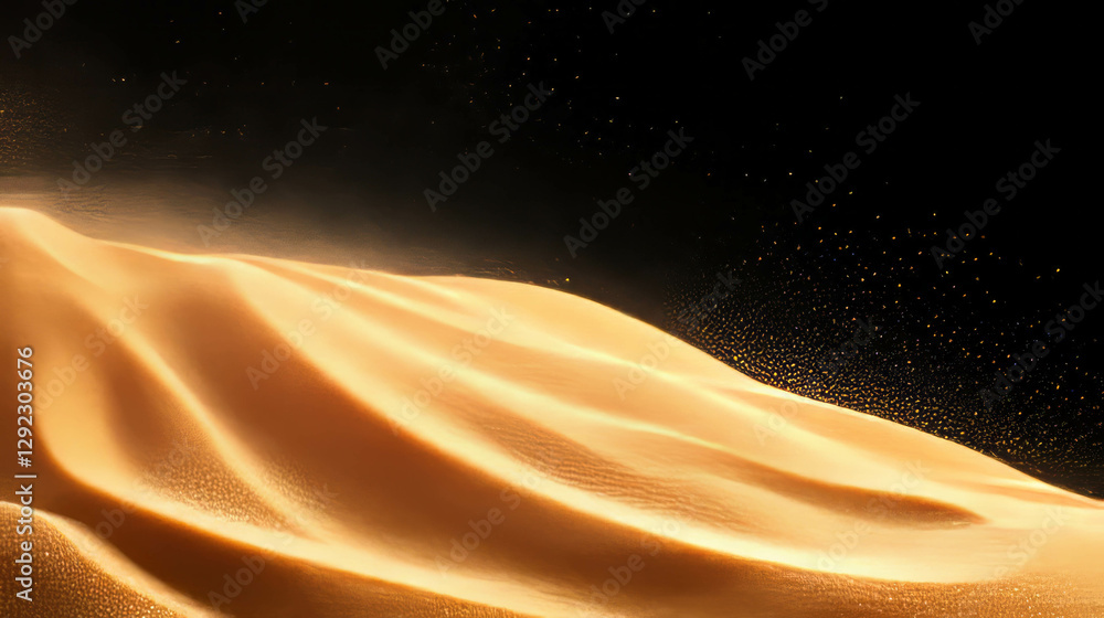 Poster abstract composition of shifting sand waves with a dynamic flowing motion