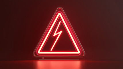 High voltage danger sign with red lightning bolt, warning of electrical hazards