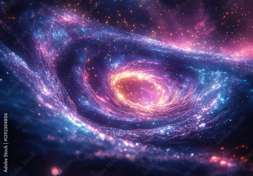 Poster swirling galaxy abstract design soft diffused light color gradient bokeh effect