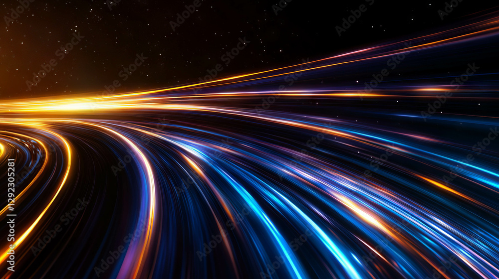 Aufkleber dynamic cosmic display of falling star trails with vibrant colors in motion