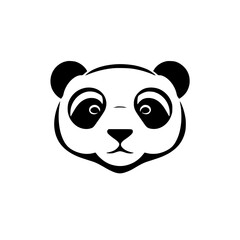 Minimalistic Panda Portrait: Black and White Simplistic Panda's face with a black and white color scheme.