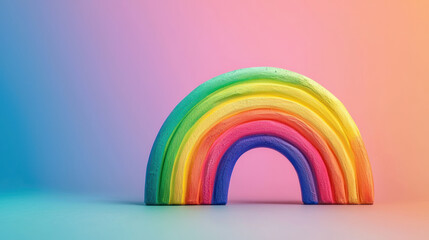 Obraz premium A Colorful rainbow arch with joyful gradient background for Pride month