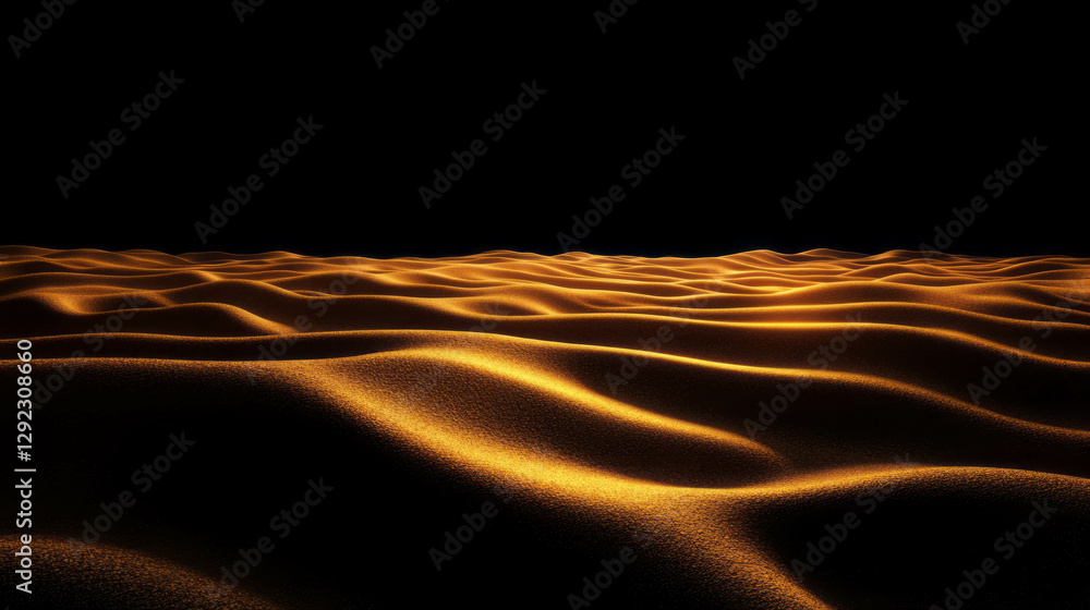 Poster golden sand waves on dark background creating a mesmerizing gradient effect