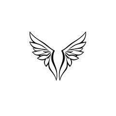 Minimalist illustration of wings, graphic with a stylized look and feel.