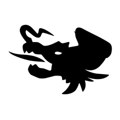 Silhouette of dragon head