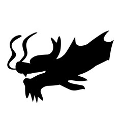 Silhouette of dragon head