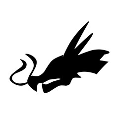 Silhouette of dragon head