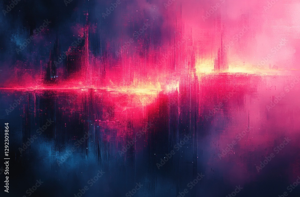 Poster digital glitch art abstract background with colorful pixel noise and distorted rgb signal