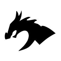 Silhouette of dragon head