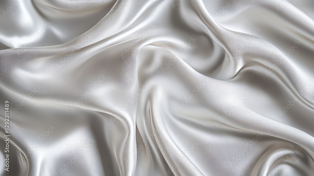 Poster white silk fabric surface with liquid ripples and folds effect. realistic vector background of light