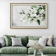 a horizontal 16x9 frame mockup facing front no flowers
