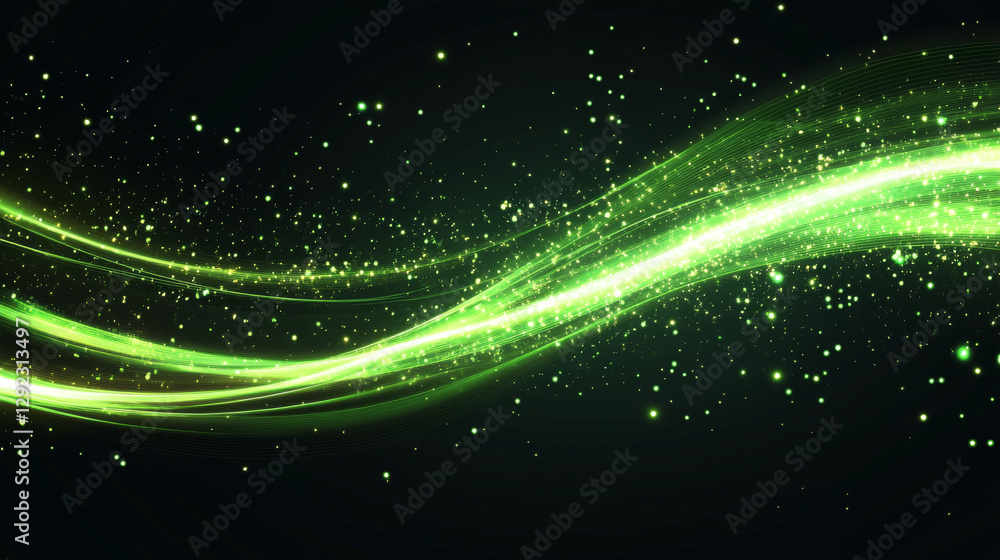 Poster abstract neon light lines with sparkles isolated on transparent background. vector realistic set of 