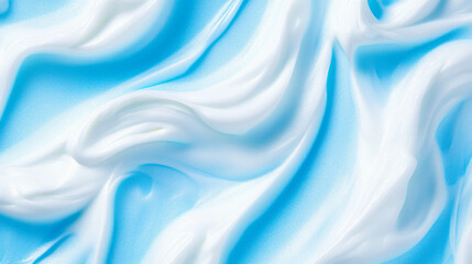 Fototapeta premium Abstract foam smears on blue surface for textured background or design