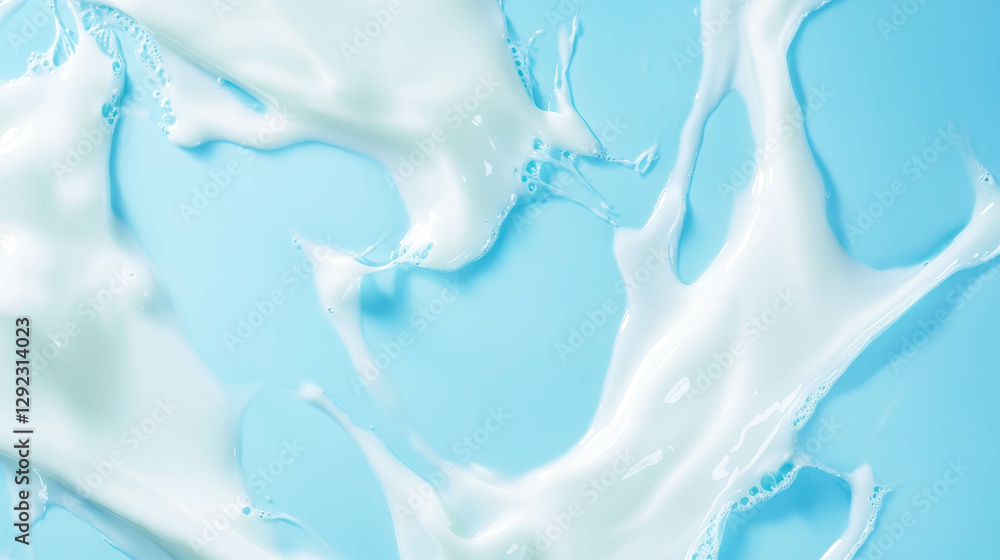 Poster abstract foam patterns with sharp highlights on blue background