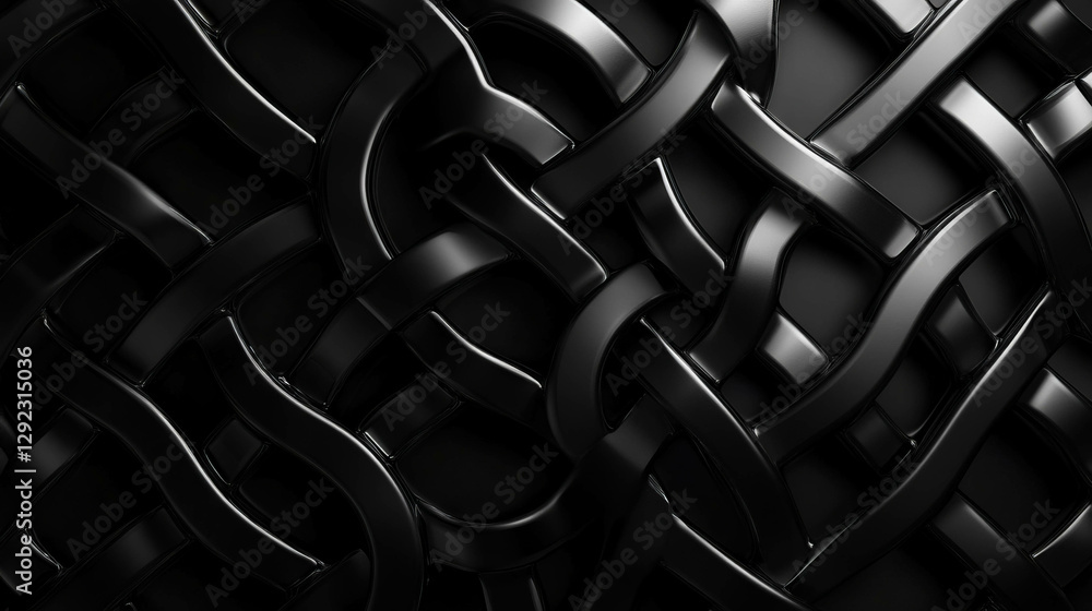 Aufkleber intricate black geometric patterns with fractal texture for modern design