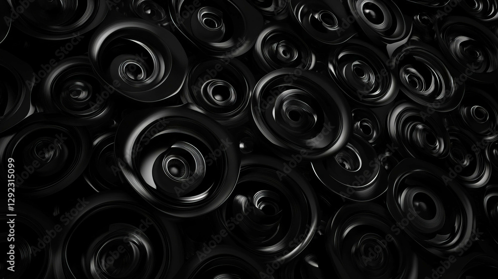 Poster abstract geometric pattern with black fractal design for modern backgrounds