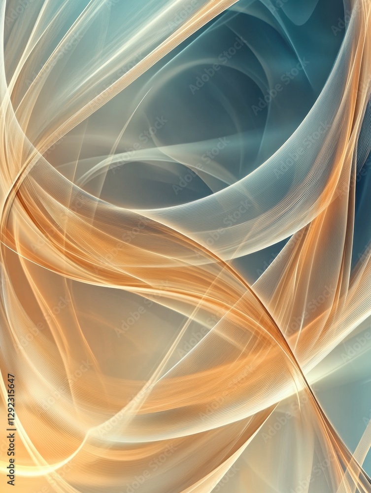 Aufkleber Colorful abstract patterns in flowing curves and gradients create a serene visual experience for relaxation. Generative AI