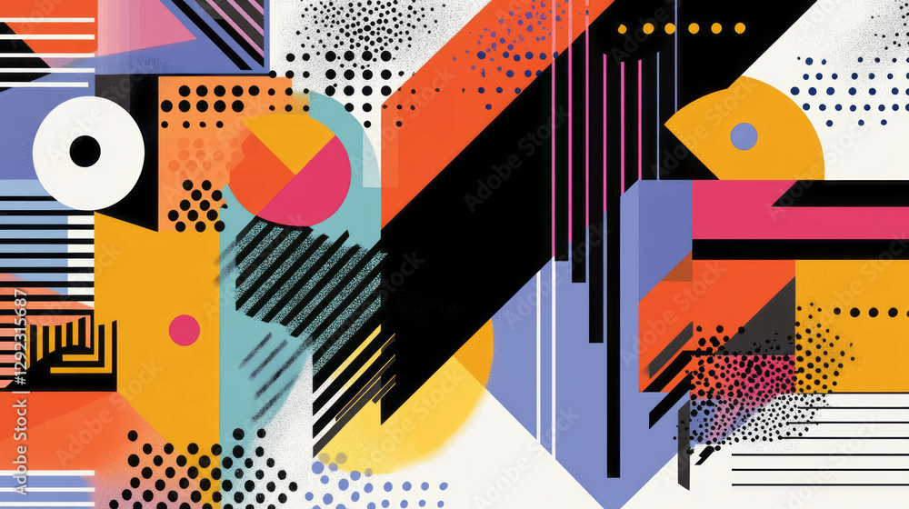 Aufkleber dynamic abstract design featuring geometric shapes and contrasting colors