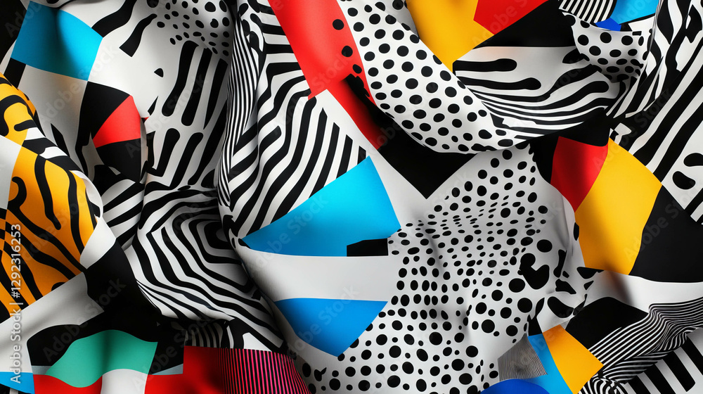 Poster vibrant abstract background with geometric shapes and memphis pattern for creative design