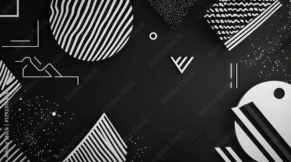 Poster modern geometric background design with zigzag lines and shapes for creative projects