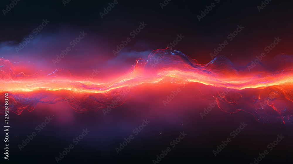 Poster ethereal smoke with glowing light stream creating mystical atmosphere for design projects