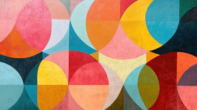 Colorful geometric wall art design