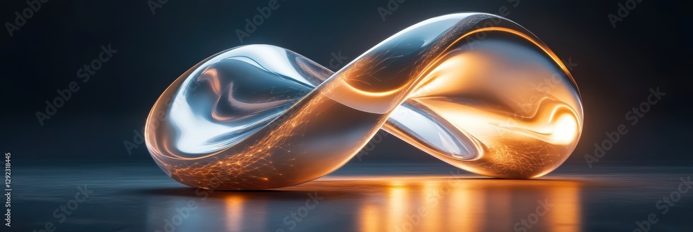 Aufkleber Unique abstract representation of business trust and agreement showcasing fluid forms in soft lighting. Generative AI