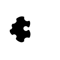 Puzzle Pieces: A contrasting black and white composition, abstractly depicting balance and unity against a stark white backdrop.