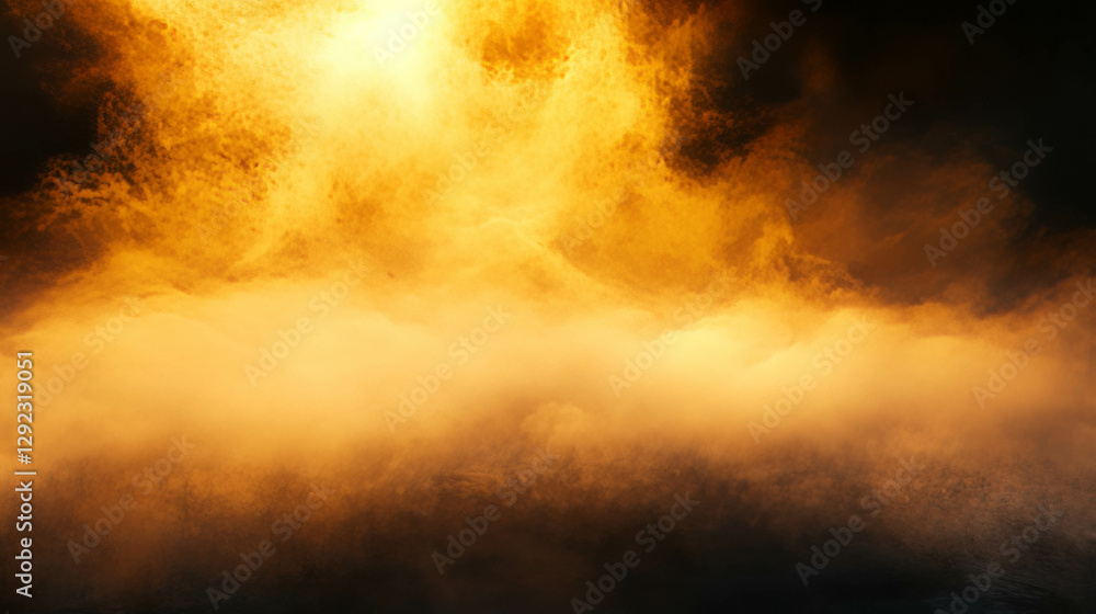 Poster glowing gold light background with atmospheric depth effect