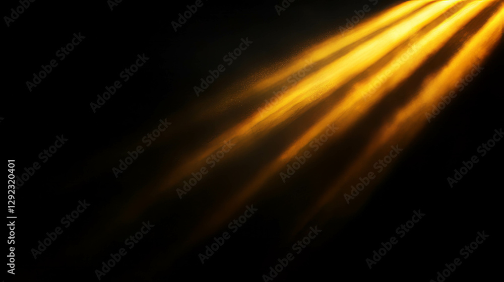 Poster radiant abstract background of sharp contrasting gold light on dark surface