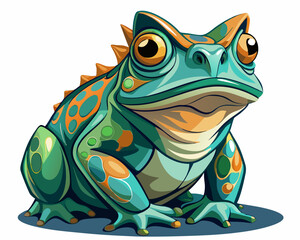 vector of photorealistic sculpture of a frog, white background