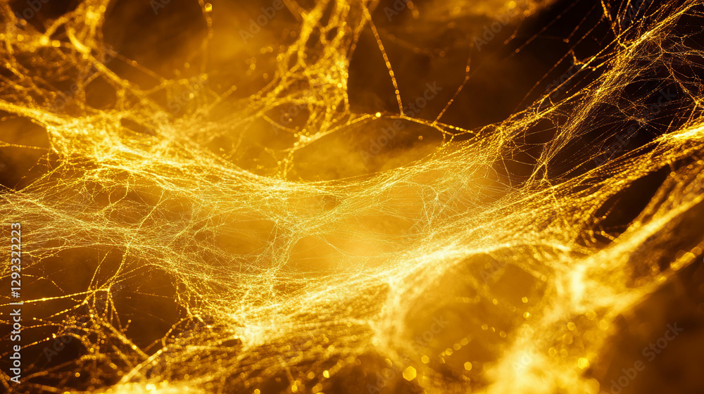 Aufkleber abstract golden spiderweb texture with soft glow for design and decoration