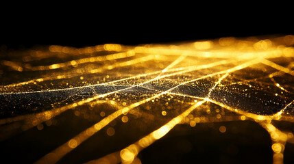 Mysterious golden spiderweb background for elegant designs
