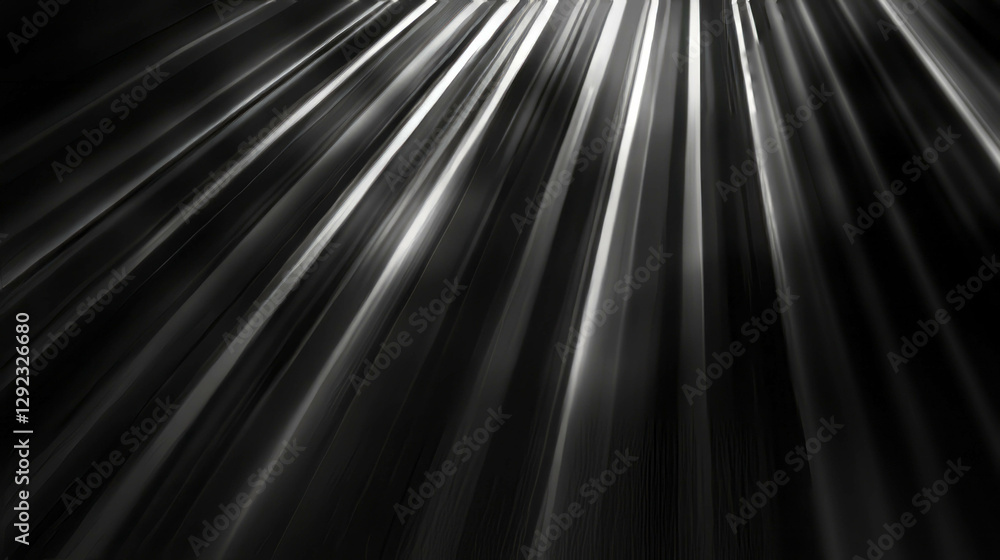 Poster abstract grayscale light rays creating a dramatic geometric background