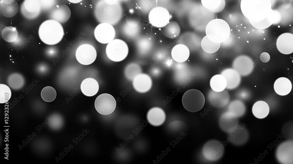 Aufkleber grayscale noir atmosphere with bokeh lights for artistic background design