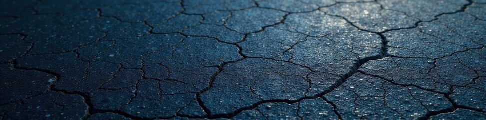 Obraz premium Dark, coarse asphalt texture, fine cracks visible, pavement, design, material