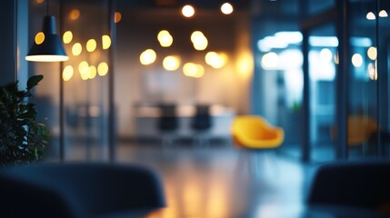 Evening Office Lounge Blurred Background