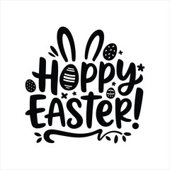 Obraz premium Hoppy Easter - Fun Easter Typography Vector