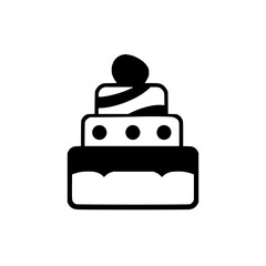 A simple and colorful illustration of a three-tiered cake.