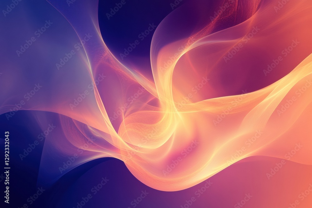 Fototapete colorful abstract swirls of light create a dynamic backdrop in purple and orange hues. generative ai