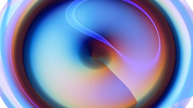 Vibrant fisheye abstract artwork with swirling warm and cool tones, blending light and motion for an ethereal effect
