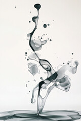 Fototapeta premium misty gray watercolor splash, delicate spray pattern