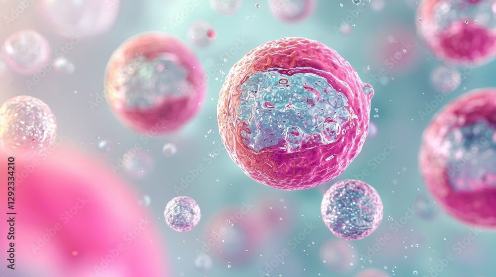 Poster microscopic cellular activity observed in laboratory science visuals abstract environment close-up v