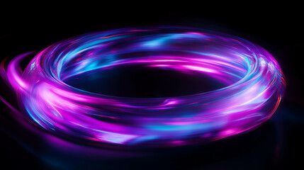 Abstract vortex of radiant neon light with ethereal glow for futuristic design