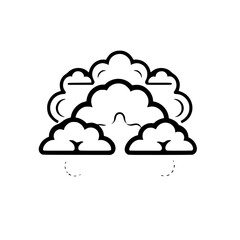 Minimalist Cloudscape: Black and White, stylized clouds in a clean design.