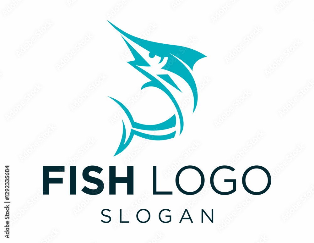 Poster logo design about fish on a white background. created using the coreldraw application.