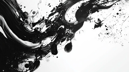 Abstract ink splatters on white background for creative design projects